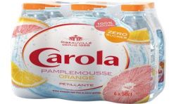 Carola Eau Pétillante Aromatisée Au Pamplemousse Et Orange : Le Pack De 6 Bouteilles 50 Cl