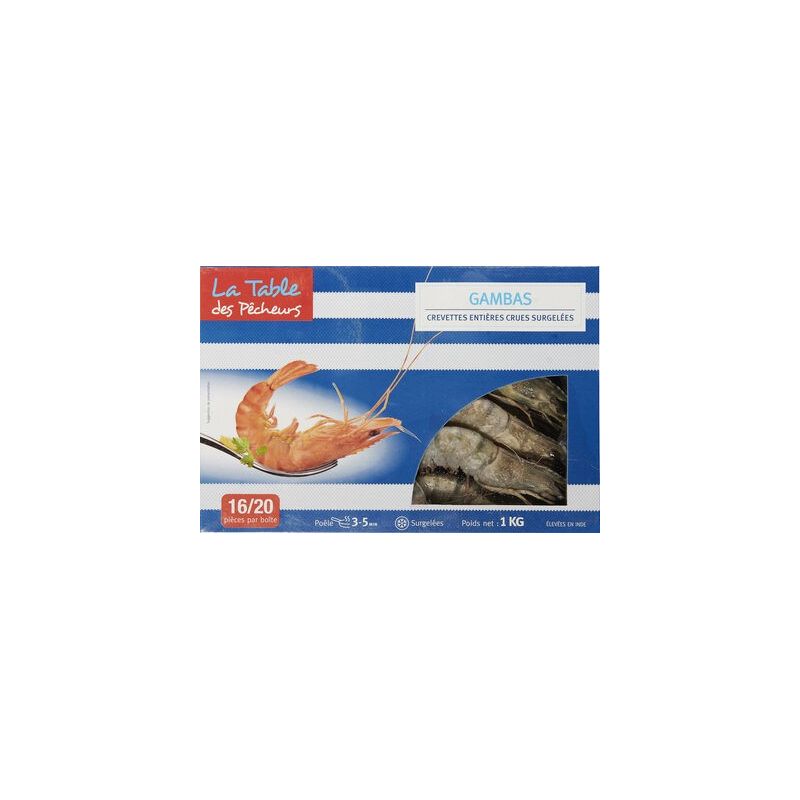 1Er Prix 1Kg Crevette Entiere Crue 16/20 Black Tiger