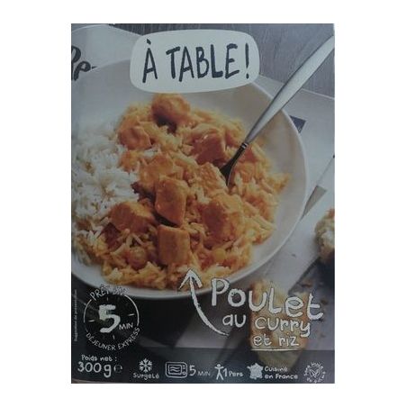 1Er Prix 300G Poulet Curry Et Riz