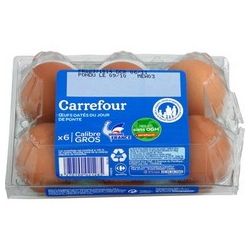 Carrefour 6 Œufs Gros Extra Date Carf
