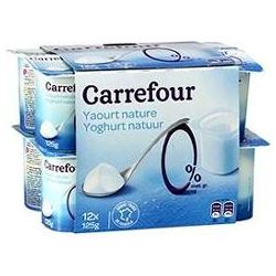Carrefour 12X125G Yaourt Nature 0% Mg Crf Light