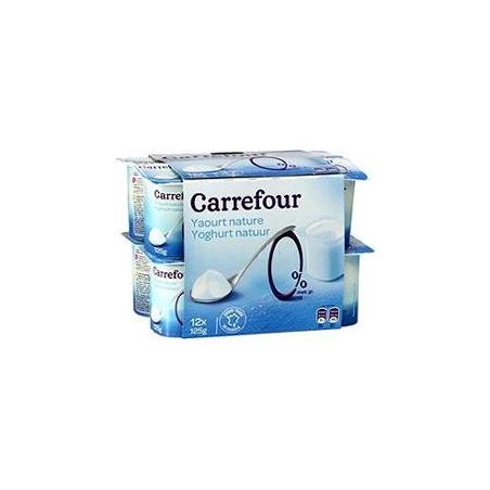 Carrefour 12X125G Yaourt Nature 0% Mg Crf Light