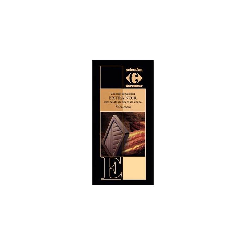 Carrefour Selection 100G Chocolat Noir Aux Eclats De Fèves Cacao Crf Sélection
