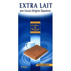 Carrefour Selection 100G Tablette De Chocolat Au Lait Extra Fin Crf Sélection