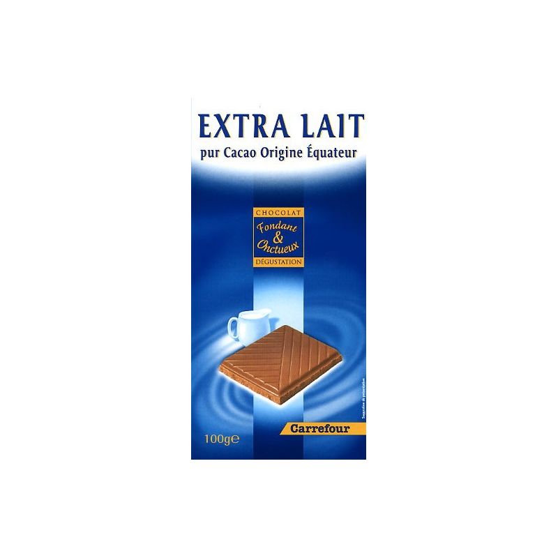Carrefour Selection 100G Tablette De Chocolat Au Lait Extra Fin Crf Sélection
