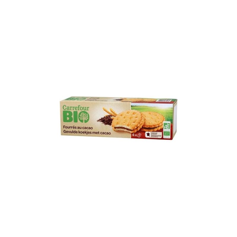 Carrefour Bio 185G Biscuits Fourrés Au Cacao Crf
