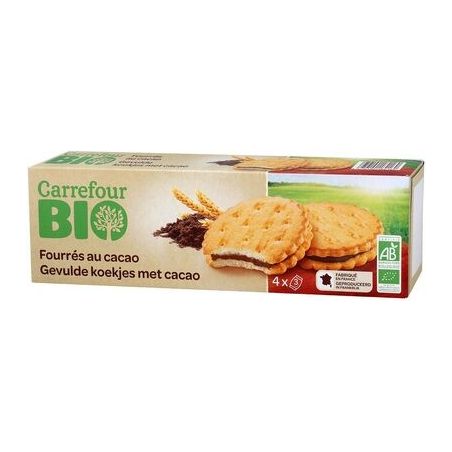 Carrefour Bio 185G Biscuits Fourrés Au Cacao Crf