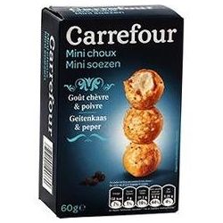 Carrefour 60G Biscuits Apéritifs Mini Choux Chèvre/Poivre Crf