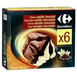 Crf Extra 408G Glace Vanille/Chocolat X6 Cônes