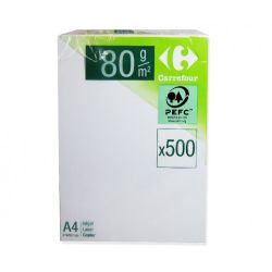 Carrefour Papier D'Impression Ramette 500 Feuilles 80Grs 21X29,7Cm