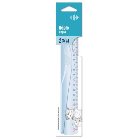 Carrefour Regle Plate Plastique 20Cm Crf