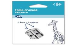 Carrefour Taille-Crayon Métal 2 Utilisations - Crf