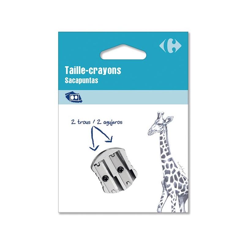 Carrefour Taille-Crayon Métal 2 Utilisations - Crf