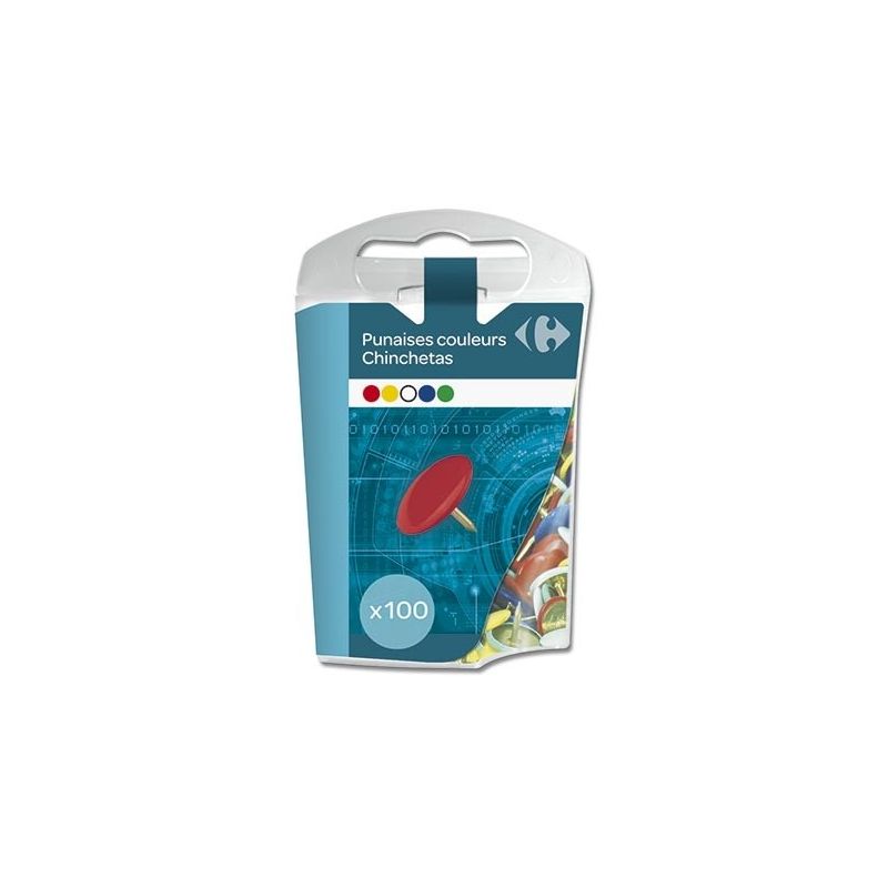 Carrefour 100 Punaises Couleur Crf