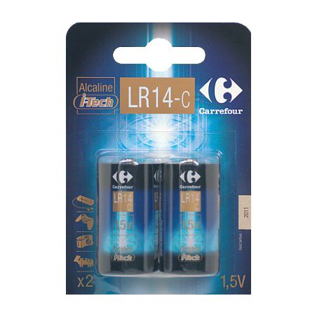 Carrefour 2 Piles Alcalines Lr14 Crf