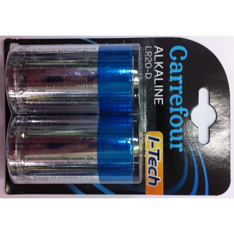 Carrefour Pack 2 Piles Lr20 Crf I-Tech