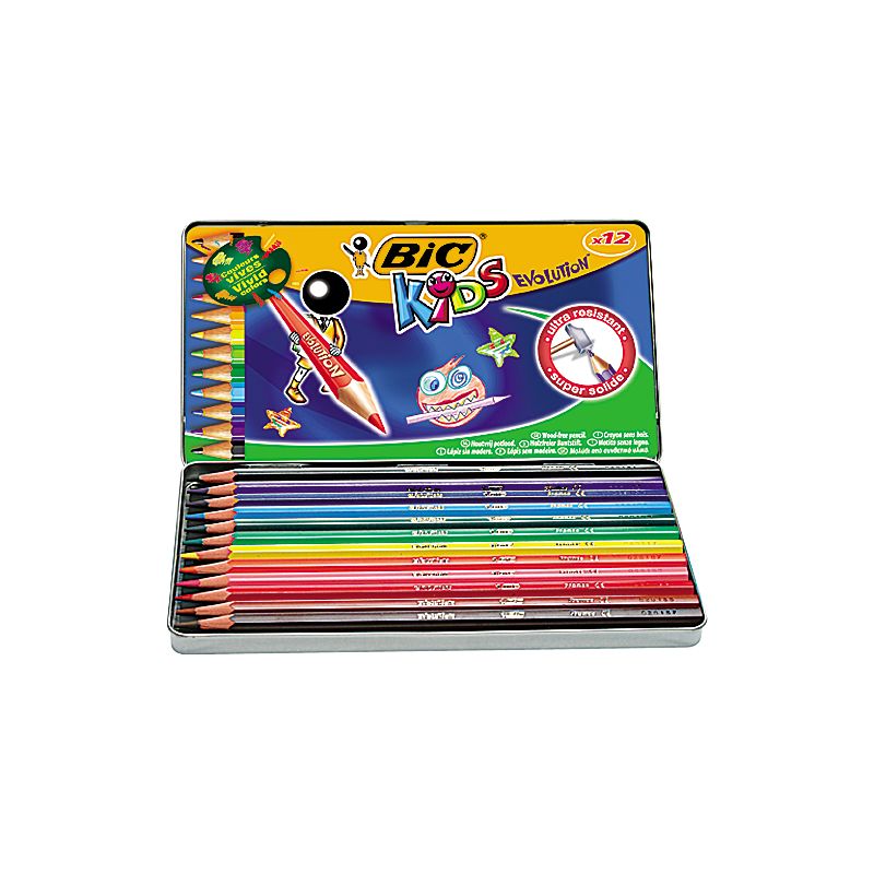 Bic Crayons De Couleur Kids Evolution Ecolutions (Lot 12)