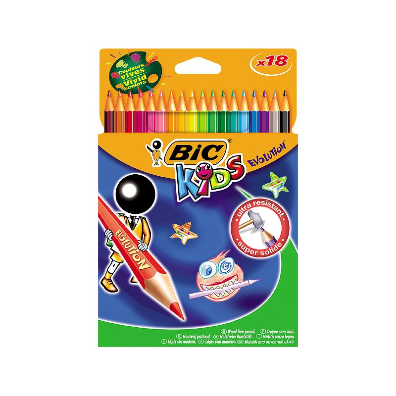 Bic Crayons De Couleur Kids Evolution : Les 18 Feutres