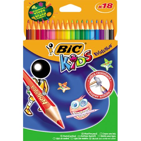 Bic Crayons De Couleur Kids Evolution : Les 18 Feutres