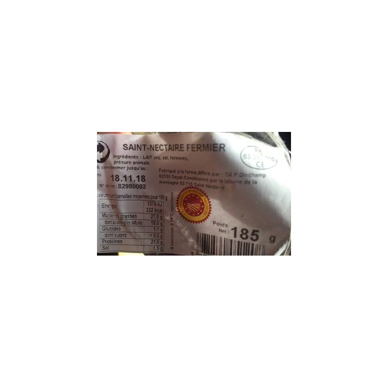Jeca Fe/Saint Nectaire Fermier 185G