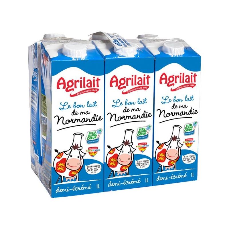 Agrilait Lait 1/2 Ecr Norm Bbc 6X1L