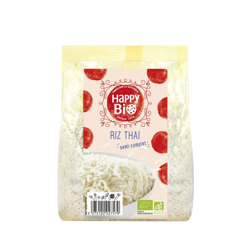 Happy Bio Riz Thai Semi-Complet : Le Paquet De 500 G