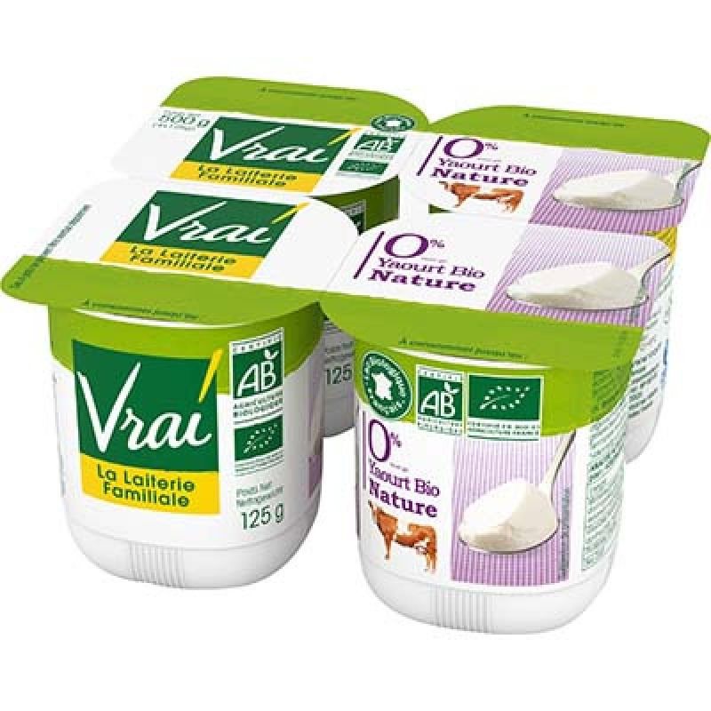 Vrai 4X125G Yaourt Nature 0%