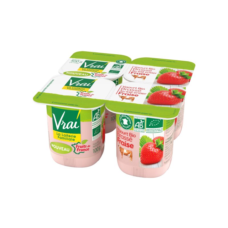 Vrai Yrt Brasse Fraise 4X100G