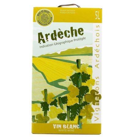 Les Vignerons Ardechois 3L Bib Vin De Pays Coteaux Ardeche Blanc Viognier