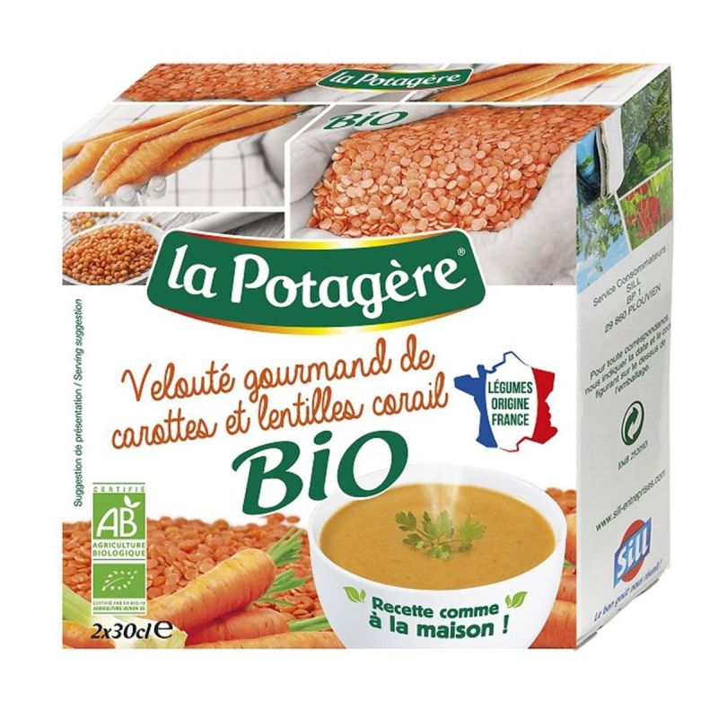 La Potagère Velout Carot Lentil Bio 2X30Cl