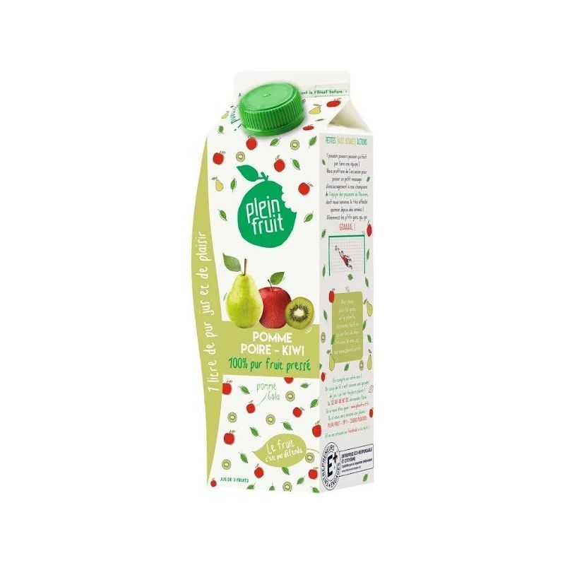 Plein Frui Fruit Pur Jus De Pomme Poire & Kiwi 1L