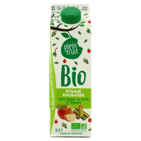 Plein Fruit Jus Pomm Rhubarb Bio 1L