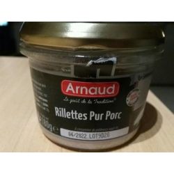 Arnaud Rillettes Pur Porc 180G