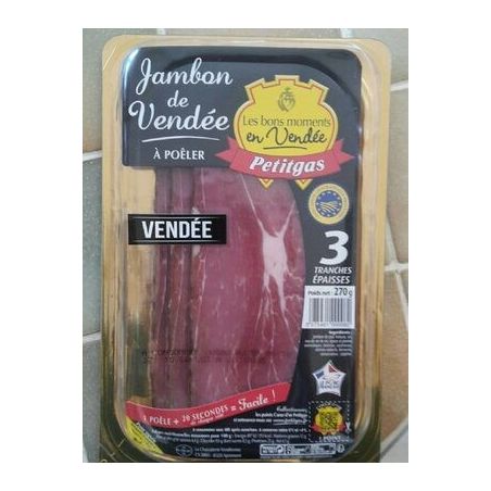 Petitgas 3 Tranches Epaisses Jambon Vendeenne 270G