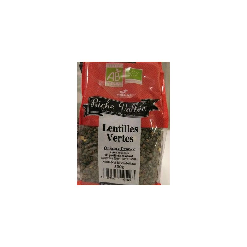 Ets Duru 500G Lentille Vert Bio R.Valle
