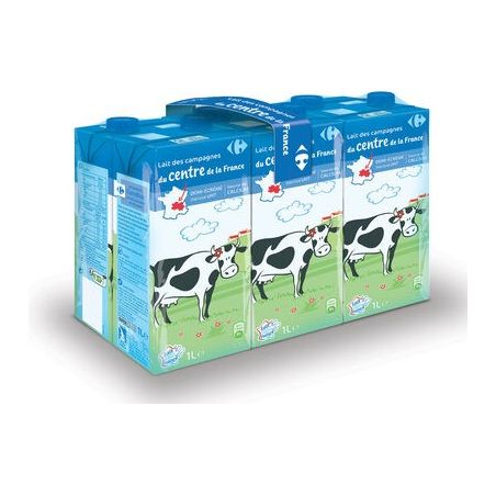 Carrefour Brick 1L Lait Uht Plaine 1/2 Ecreme