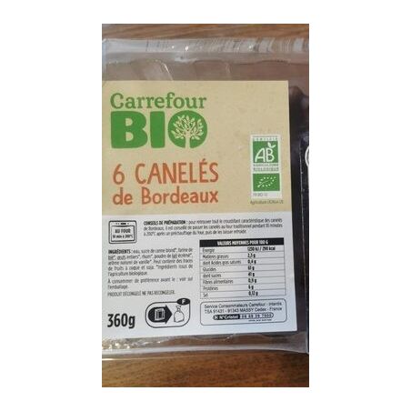 Carrefour Bio 60G X6 Caneles