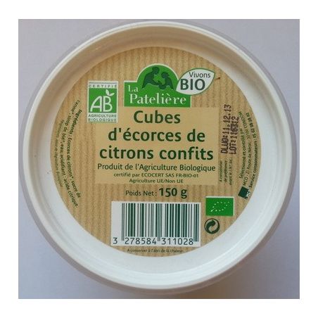 La Pateliere 150G Cubes Ecorces Citron Bio