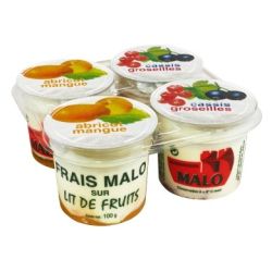 Malo Fromage Frais Sur Lit Fruits 40%Mg 4X100G
