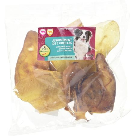 Aimé Friandises Pour Chien 6 Oreilles De Porc Et Bœuf