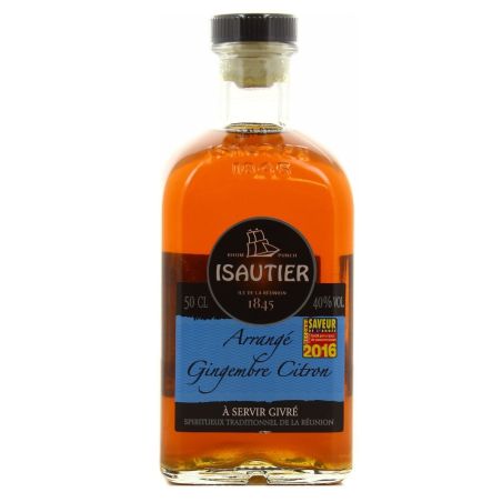 Isautier Liqueur À Base De Rhum Arrangé Gingembre Citron 40% : La Bouteille 50Cl