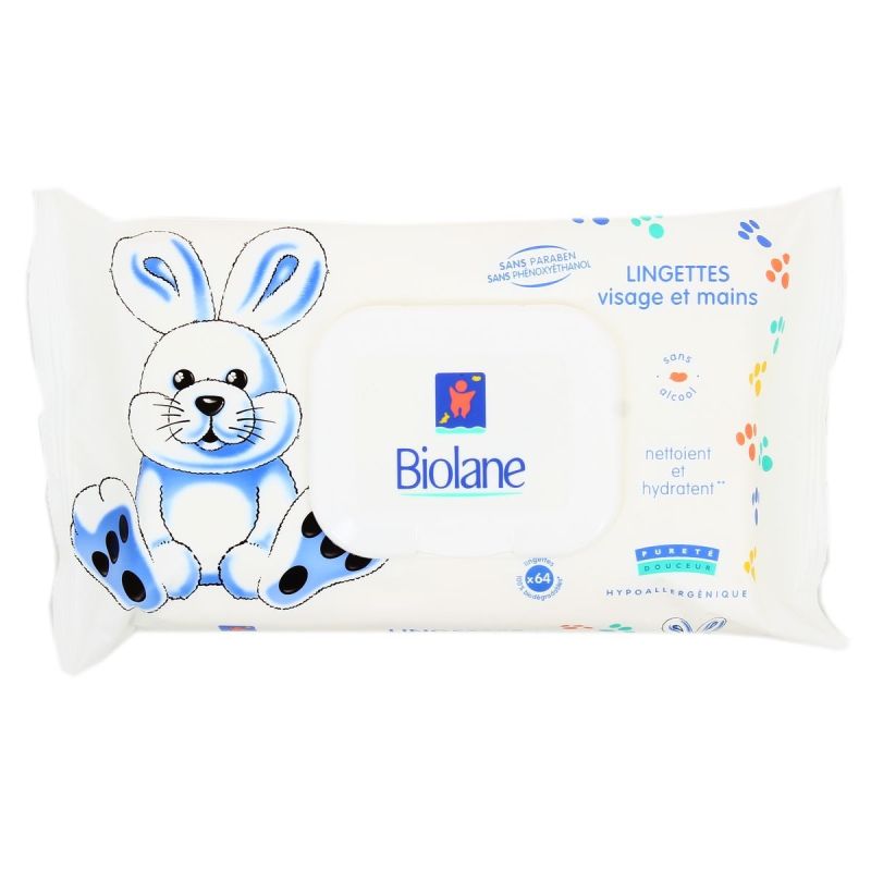 Biolane Lingettes Visage & Mains X64