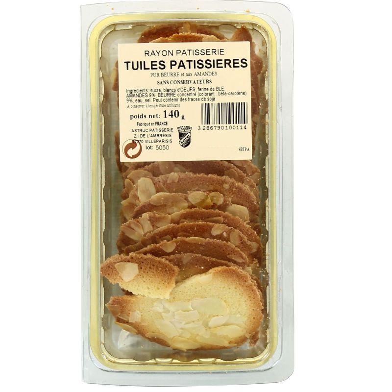 Astruc Pâtisserie Tuiles Aux Amandes 140G Blisaint