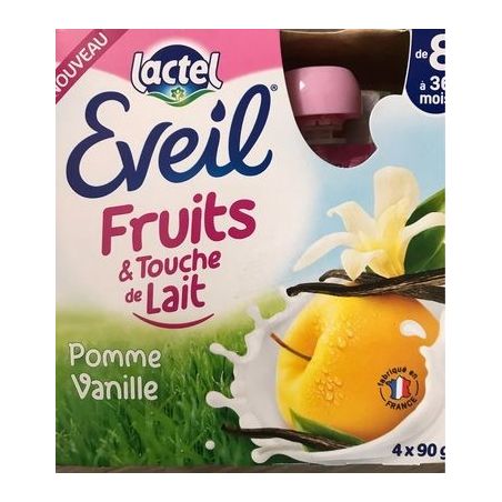 Lactalis 4X90G Gourdes Eveil Pom Vanill