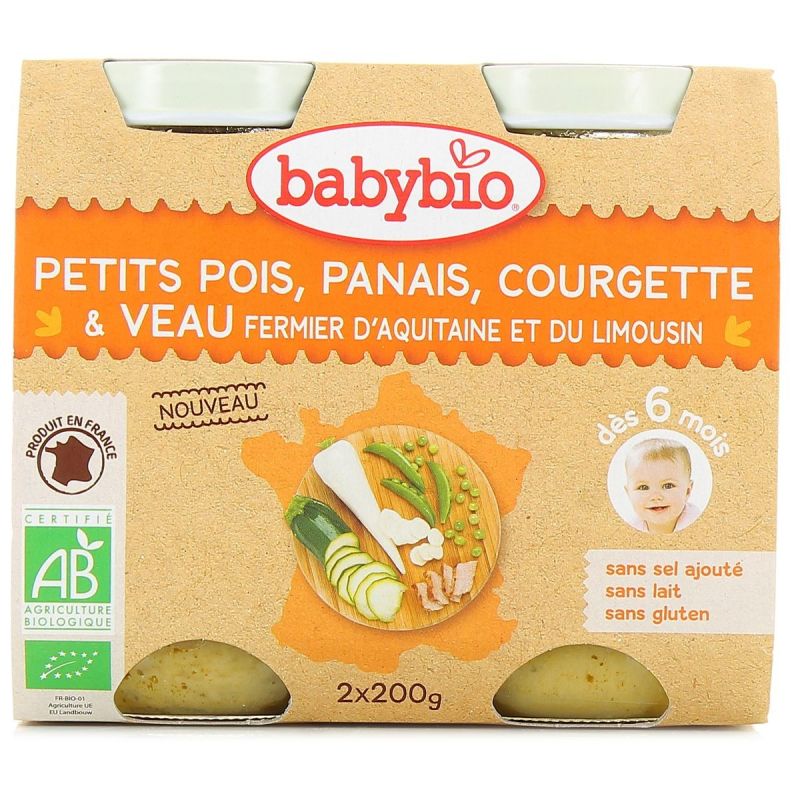Babybio 2X200G Petits Pots Bébé Dès 6 Mois