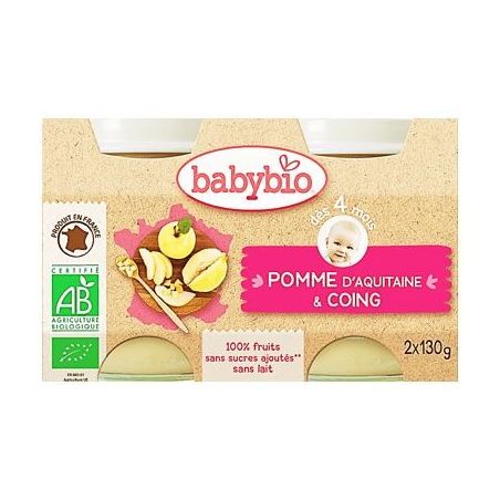 Babybio Pomme Coing 2X130G