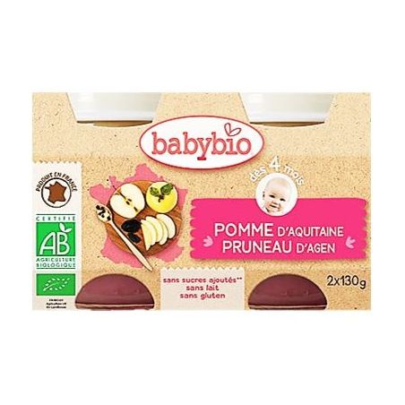 Babybio Pomme Pruneau 2X130G