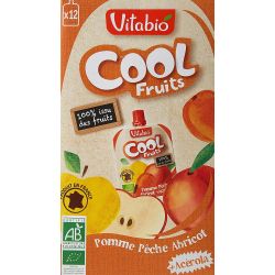 Vitabio Gourdes Fruits Pomme Pêche Abricot 12X90 G Compote Bio