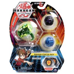 Spin Master Figurine 2 Bakugan Classiques + 1 Deluxe, 6 Cartes Hexagonales Bakucore, 3 Personnage, Maîtrise Inclus