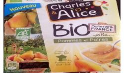 Charles & Alice 4X95G Compote Pomme Poire Bio